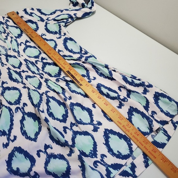 Lilly Pulitzer Sarasota‎ Tunic Top Women XS Blue Ikat Print Resort Beach Boho - Picture 11 of 12